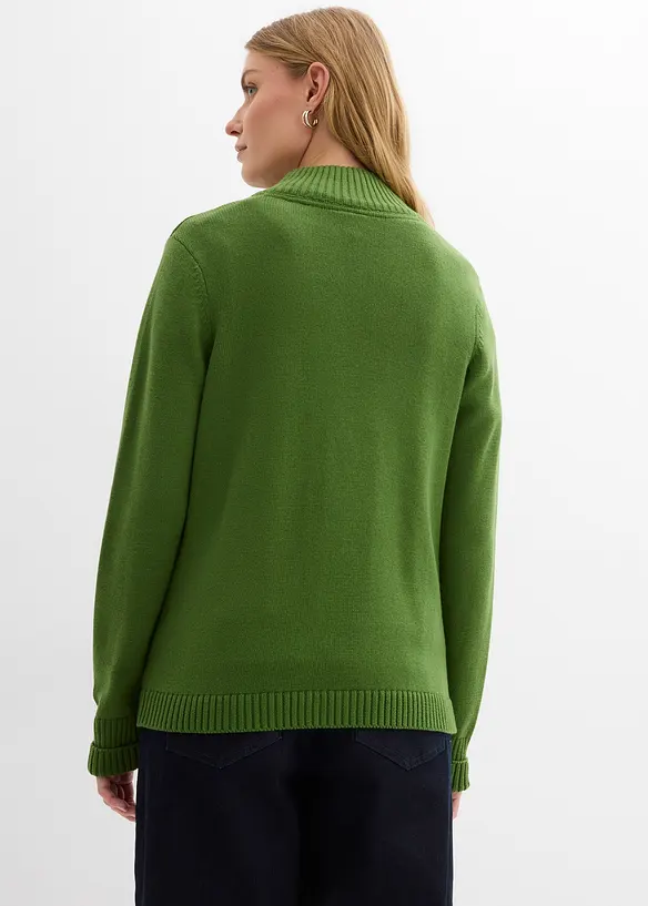 Stickad kofta av ekologisk bomull, bonprix