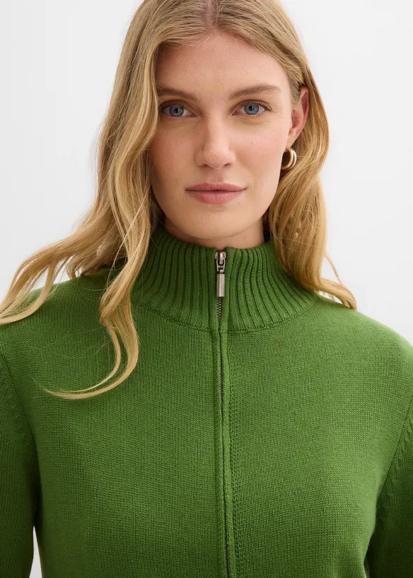 Stickad kofta av ekologisk bomull, bonprix