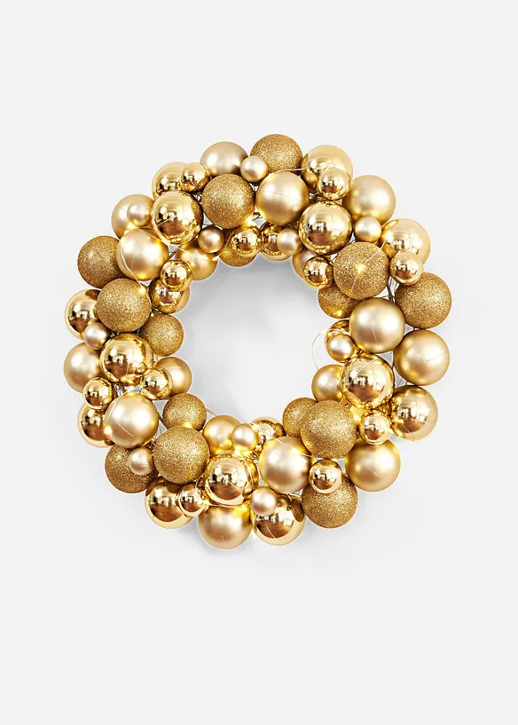 Prydnadskrans med kulor och LED-belysning, bonprix