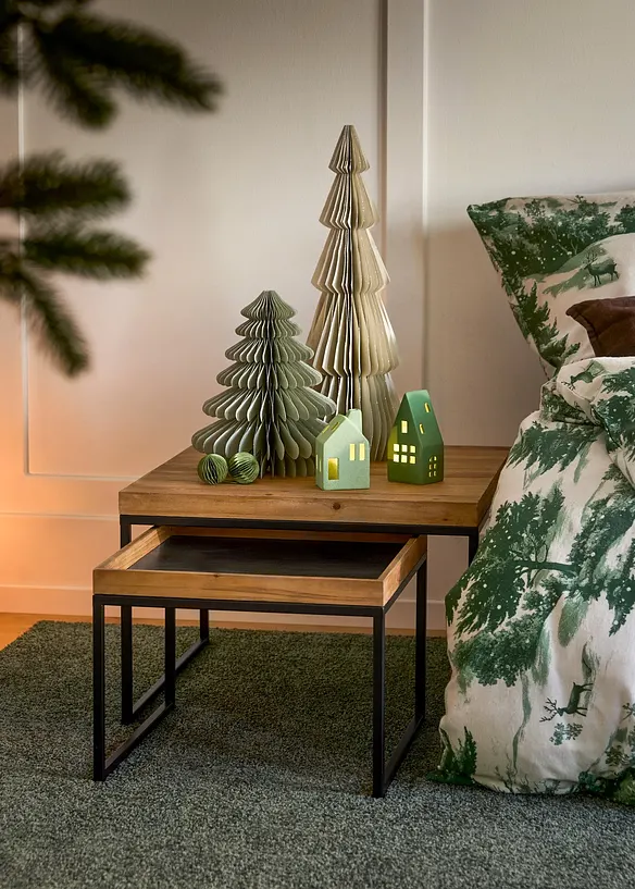 Prydnadshus med LED-belysning (2 delar), bonprix