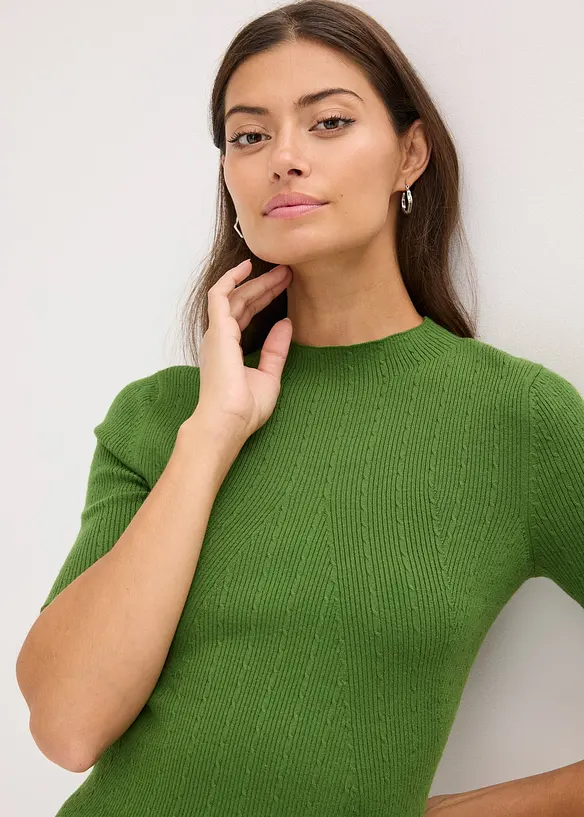 Ribbad tröja, bonprix