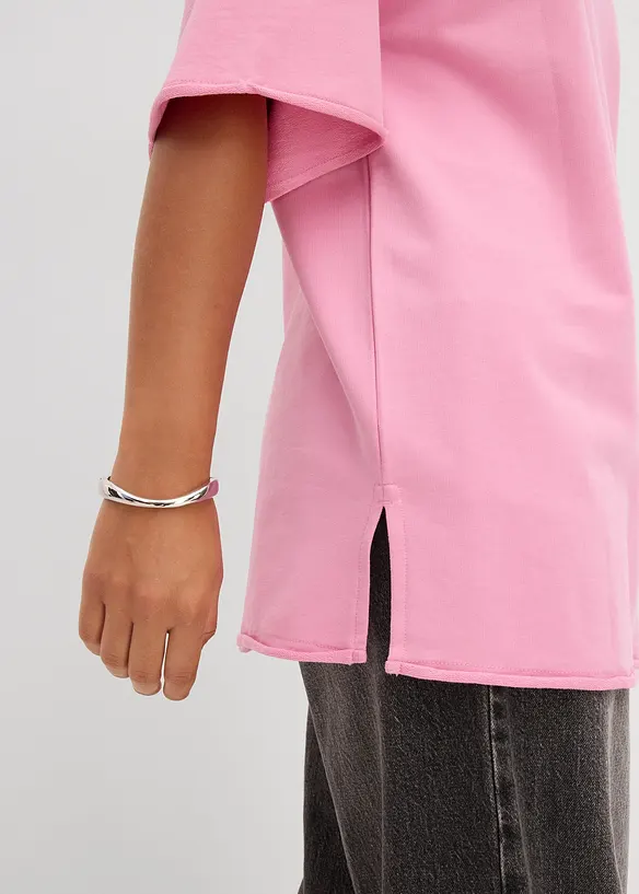 Lång T-shirt i ren bomull, bonprix