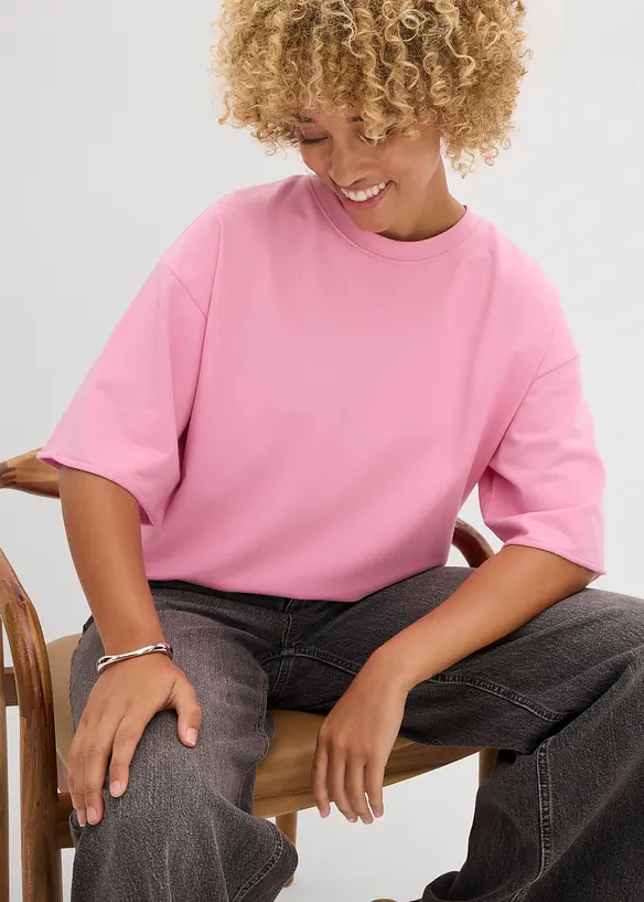 Lång T-shirt i ren bomull, bonprix