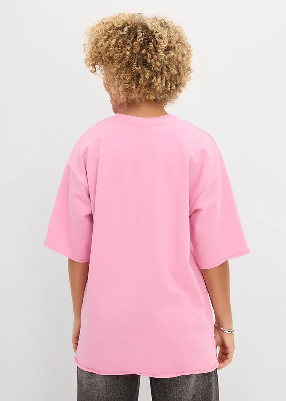 Lång T-shirt i ren bomull, bonprix