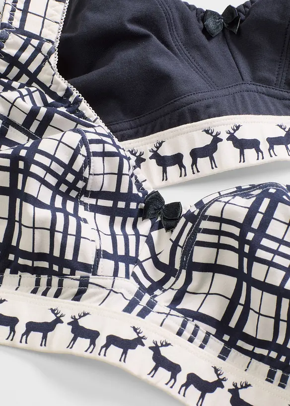 BH utan bygel med bomull (2-pack), bonprix