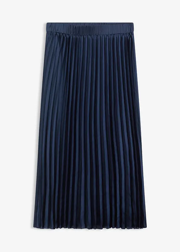 Plisserad kjol i fin satin, bonprix