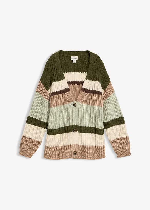 Grovstickad cardigan med olika färgnyanser, bonprix