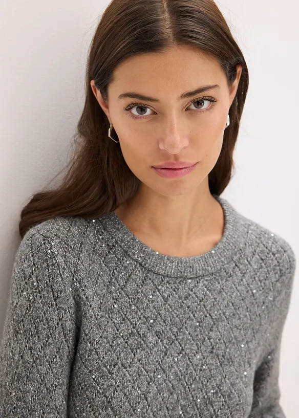 Hålmönstrad tröja, bonprix