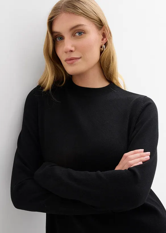 Stickad klänning i A-linjemodell, bonprix