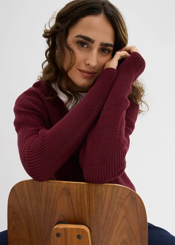 Ribbstickad tr&ouml;ja i ekologisk bomull, bonprix