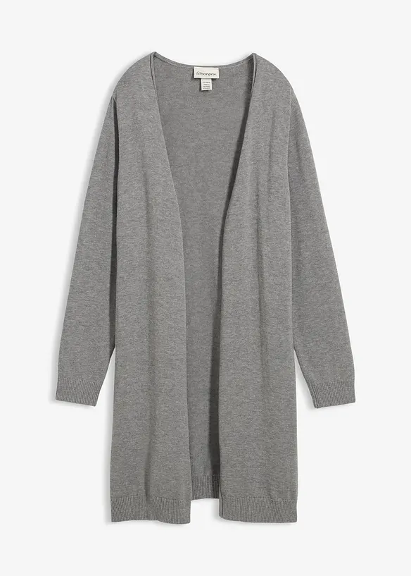 Lång cardigan med rullade kanter, bonprix