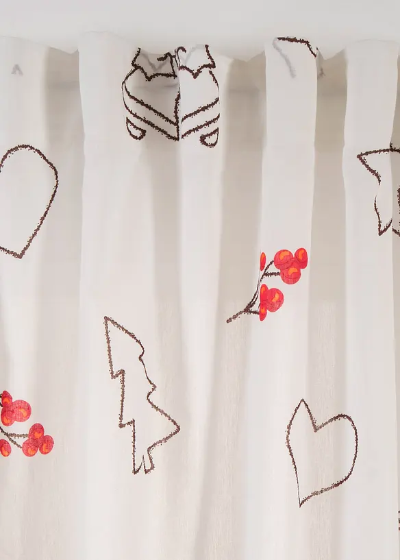 Gardin med julfint mönster (1-pack), bonprix