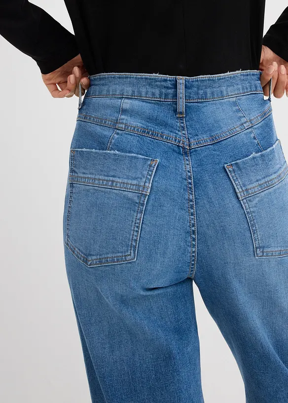 Straight Jeans High Waist, med Turn-Ups, bonprix