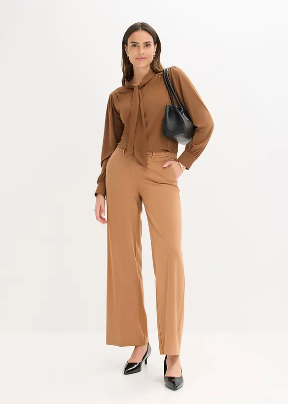 Topp med viskos och satinrosett, bonprix