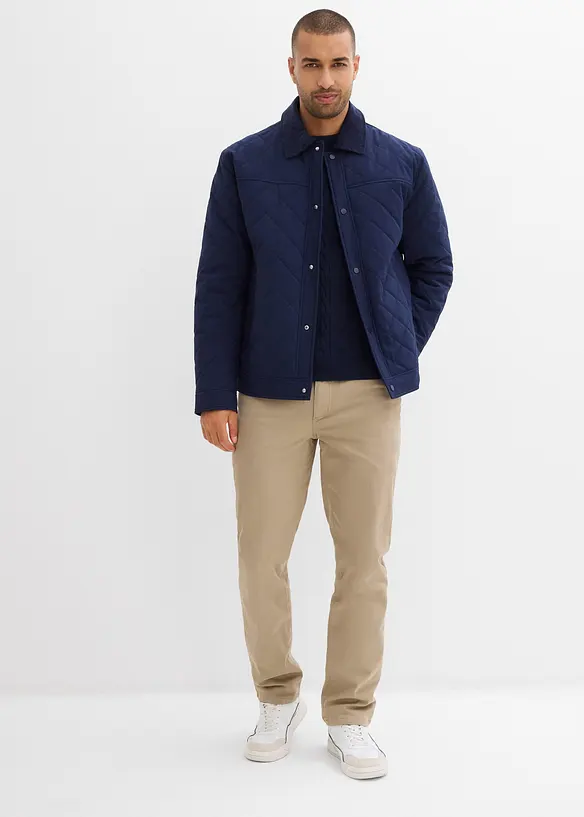 Stretchig byxa med värmande flanellfoder, normal passform, raka ben, bonprix