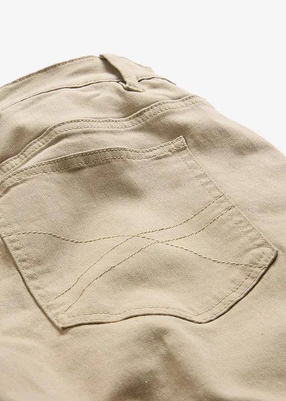 Stretchig byxa med värmande flanellfoder, normal passform, raka ben, bonprix