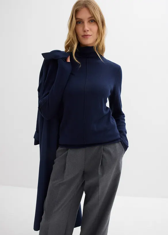 Polotröja i mjuk bomull med en andel kashmir, bonprix