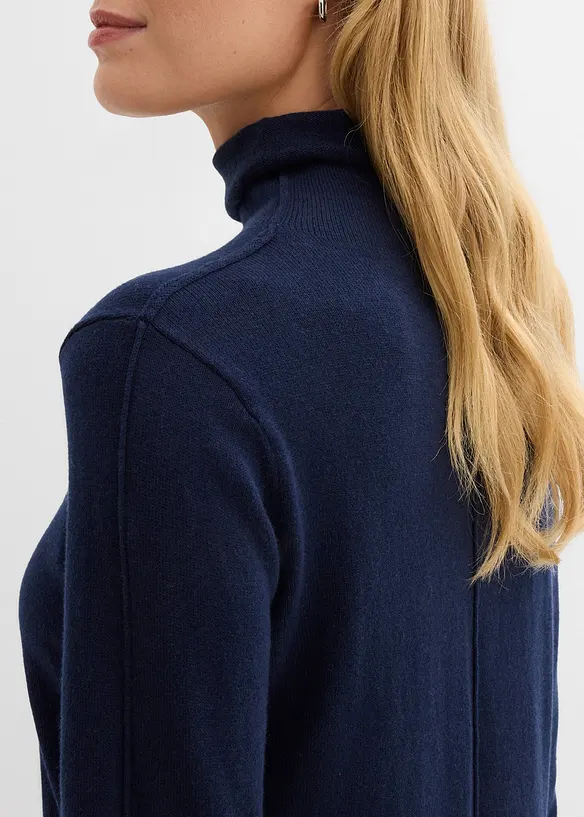 Polotröja i mjuk bomull med en andel kashmir, bonprix