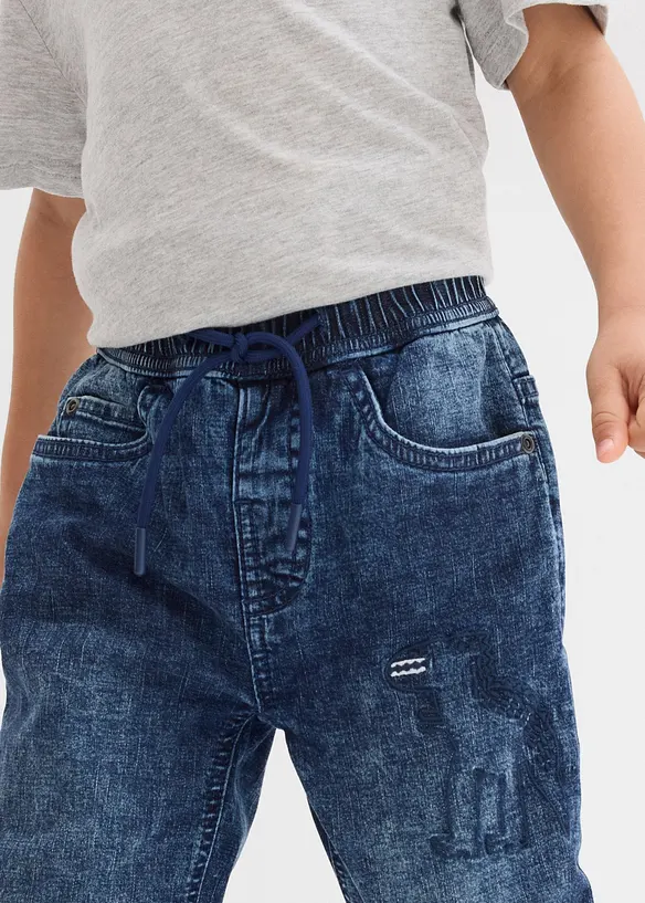 Dra på-jeans med jerseyfoder, Regular Fit, bonprix