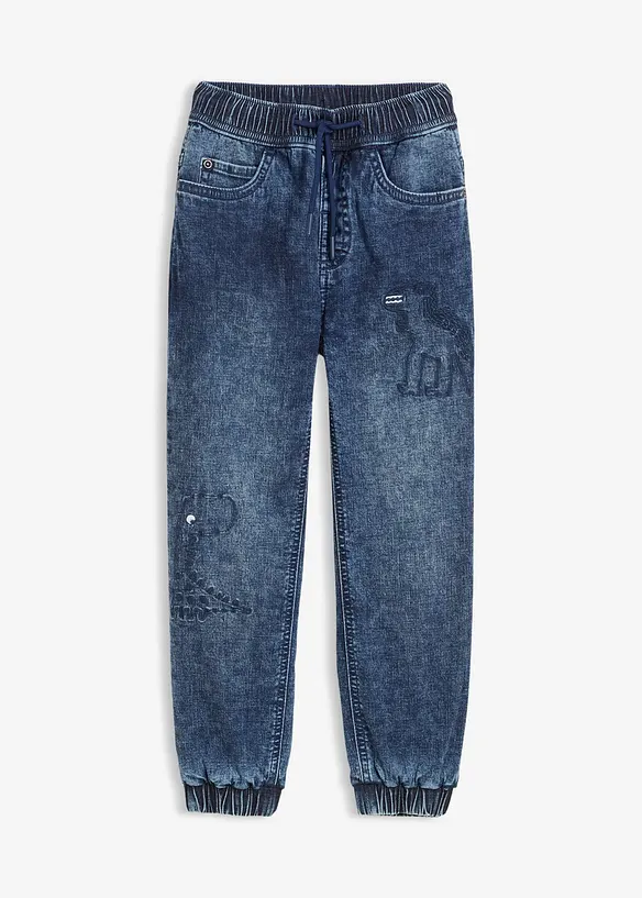 Dra på-jeans med jerseyfoder, Regular Fit, bonprix