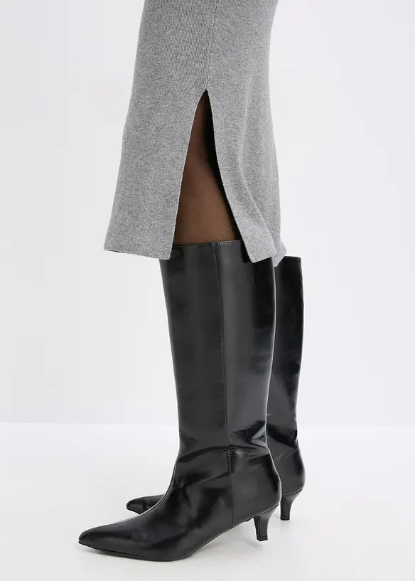 Stickad kl&auml;nning i f&ouml;ljsam viskosmix, bonprix