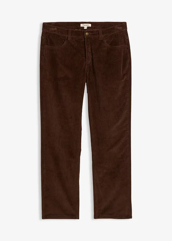 Flanellfodrad manchesterbyxa, Loose Fit, Straight, bonprix