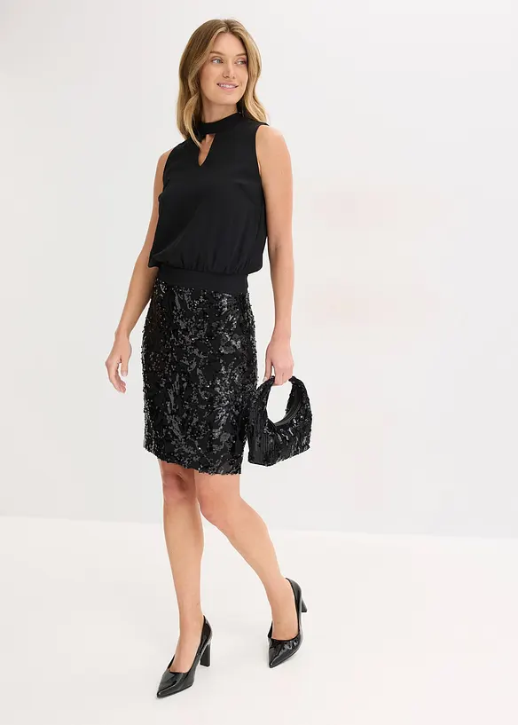 Midiklänning med paljetter, bonprix