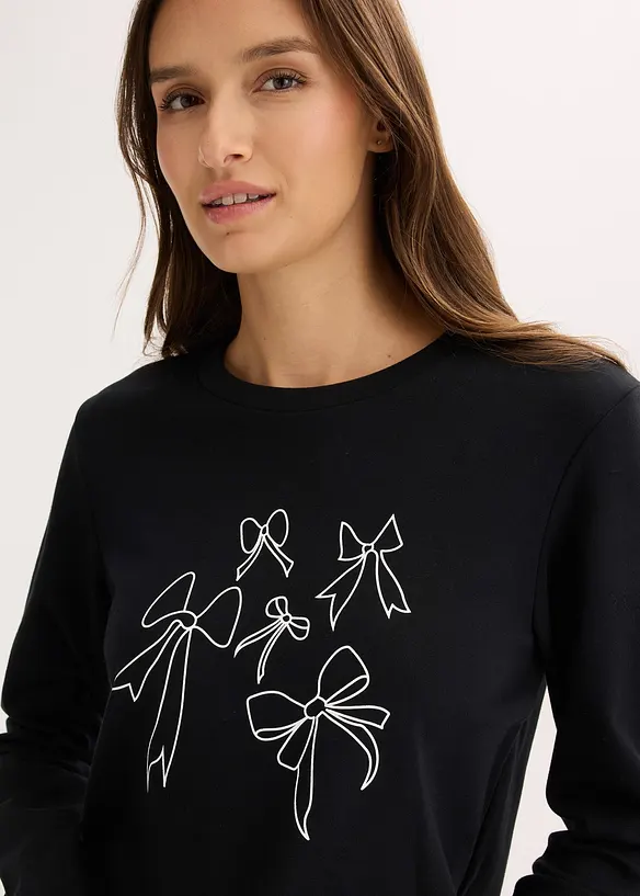 Långärmad topp av ekologisk bomull, bonprix