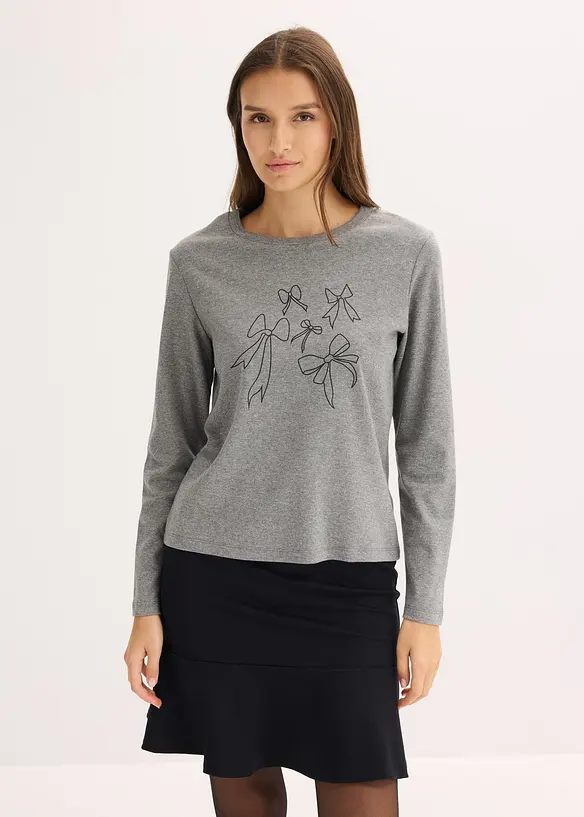 Långärmad topp av ekologisk bomull, bonprix