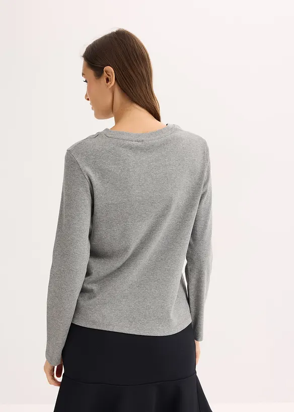 Långärmad topp av ekologisk bomull, bonprix