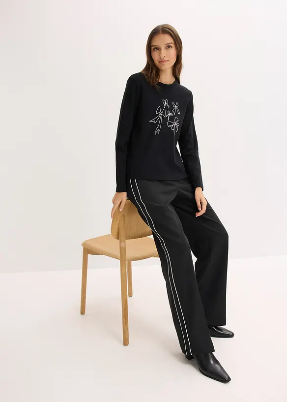 Långärmad topp av ekologisk bomull, bonprix