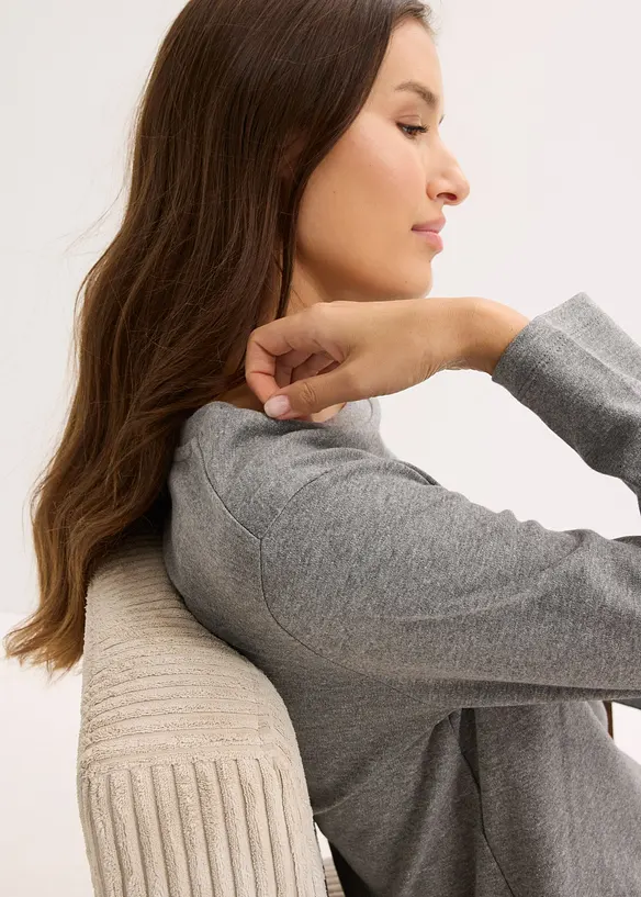 Långärmad topp av ekologisk bomull, bonprix