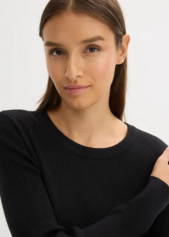 Finstickad tröja av mjuk viskosmix, bonprix