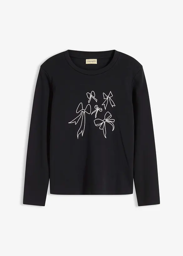 Långärmad topp av ekologisk bomull, bonprix