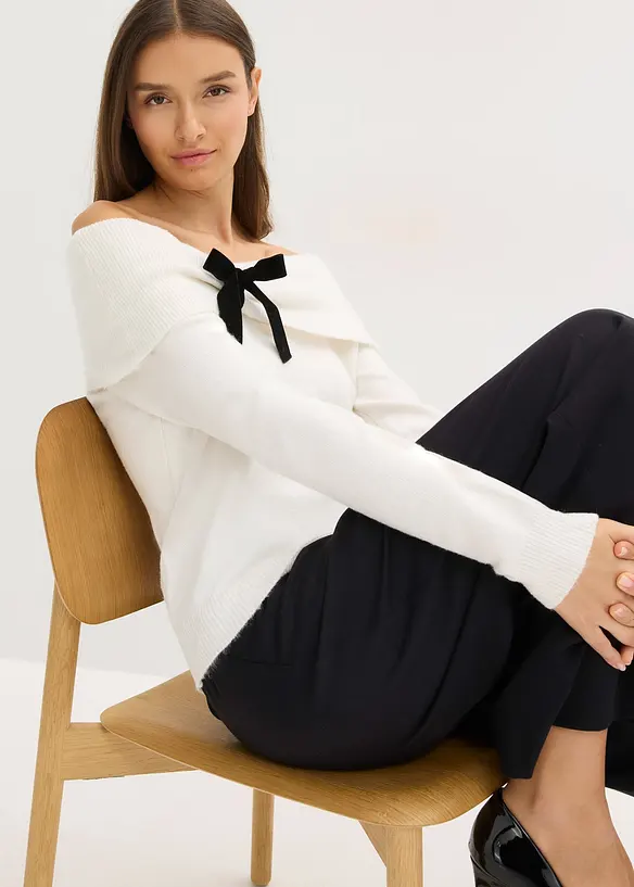 Oversizetröja med vid ringning, bonprix