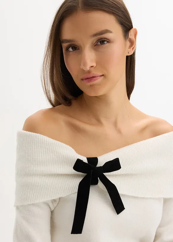 Oversizetröja med vid ringning, bonprix