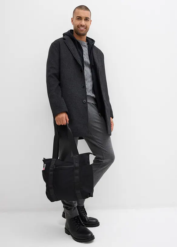 Kort kappa med ull, bonprix