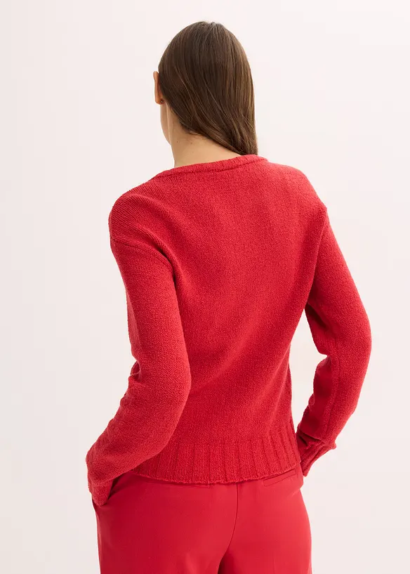 Grovstickad tröja med knytning, bonprix