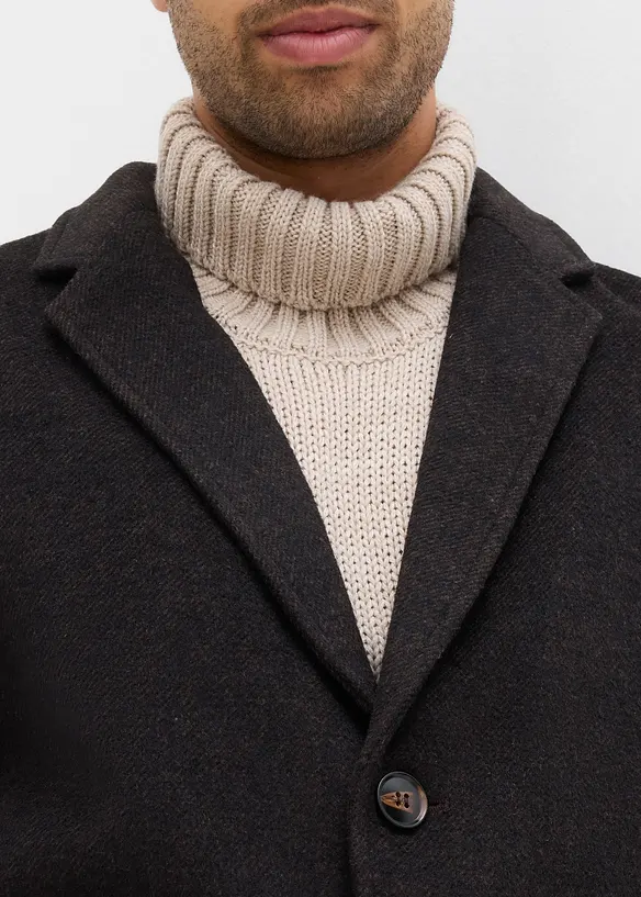 Kort kappa med ull, bonprix