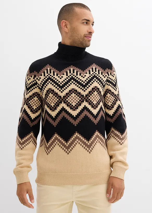 Polotröja med ikatmönster, bonprix