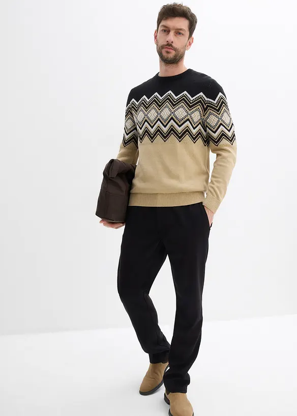Tröja med stickat mönster, bonprix