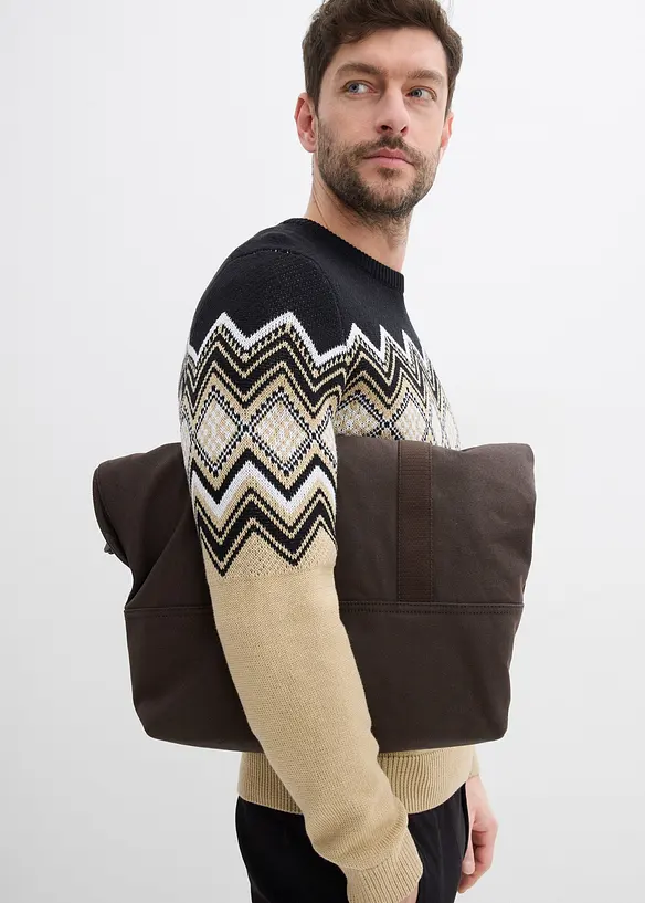 Tröja med stickat mönster, bonprix