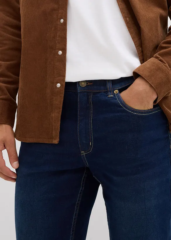 Fodrade jeans, Regular Fit, med mjukt jerseyfoder och resårlinning, bonprix