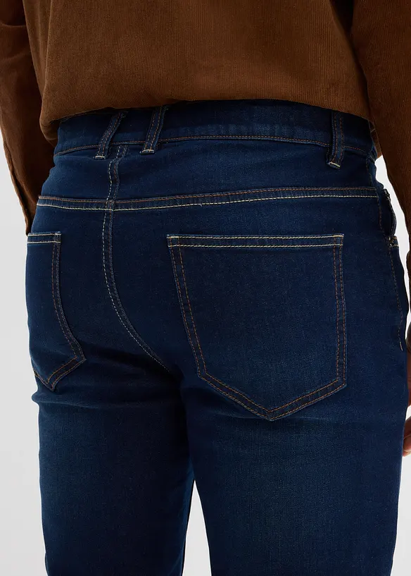 Fodrade jeans, Regular Fit, med mjukt jerseyfoder och resårlinning, bonprix