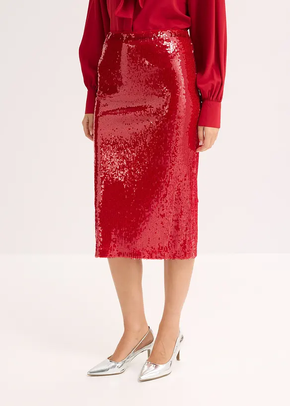 Paljettmidikjol, bonprix