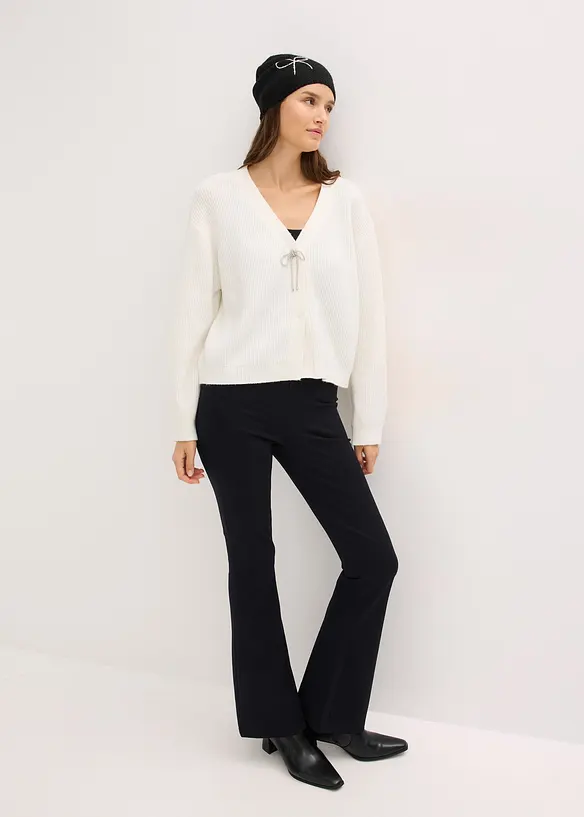 Stickad kofta i kort modell, bonprix