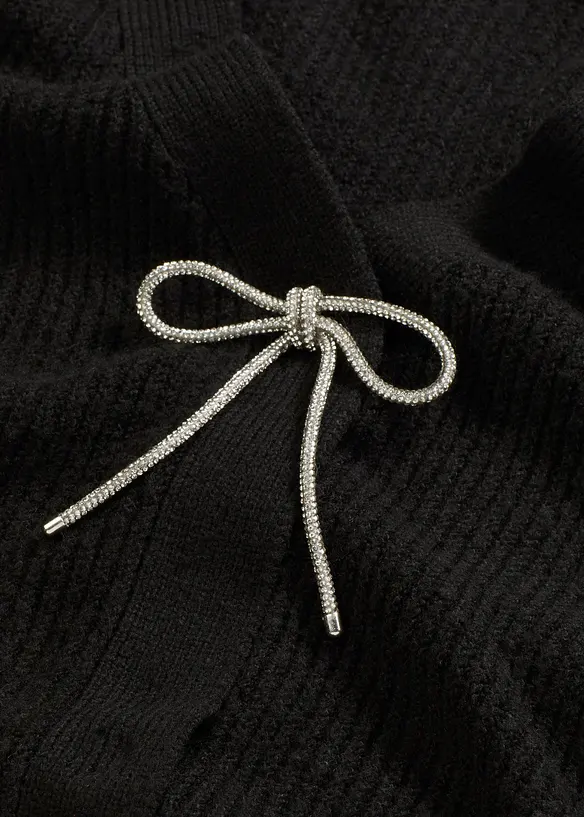 Stickad kofta i kort modell, bonprix