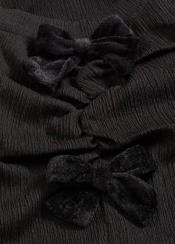 Långärmad topp av crêpe, bonprix