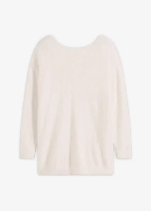 Lång tröja av mjukt fjädergarn, bonprix