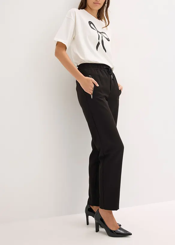 Dra på-byxa med skön midja, bonprix